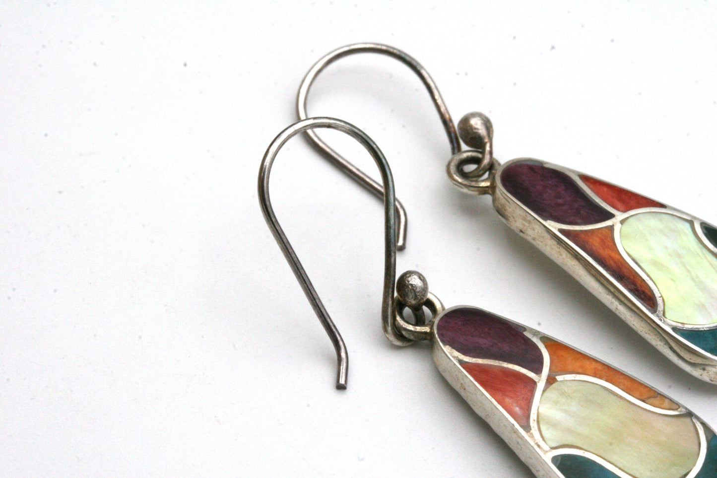 Colorful Wavy Stone Inlay Earrings
