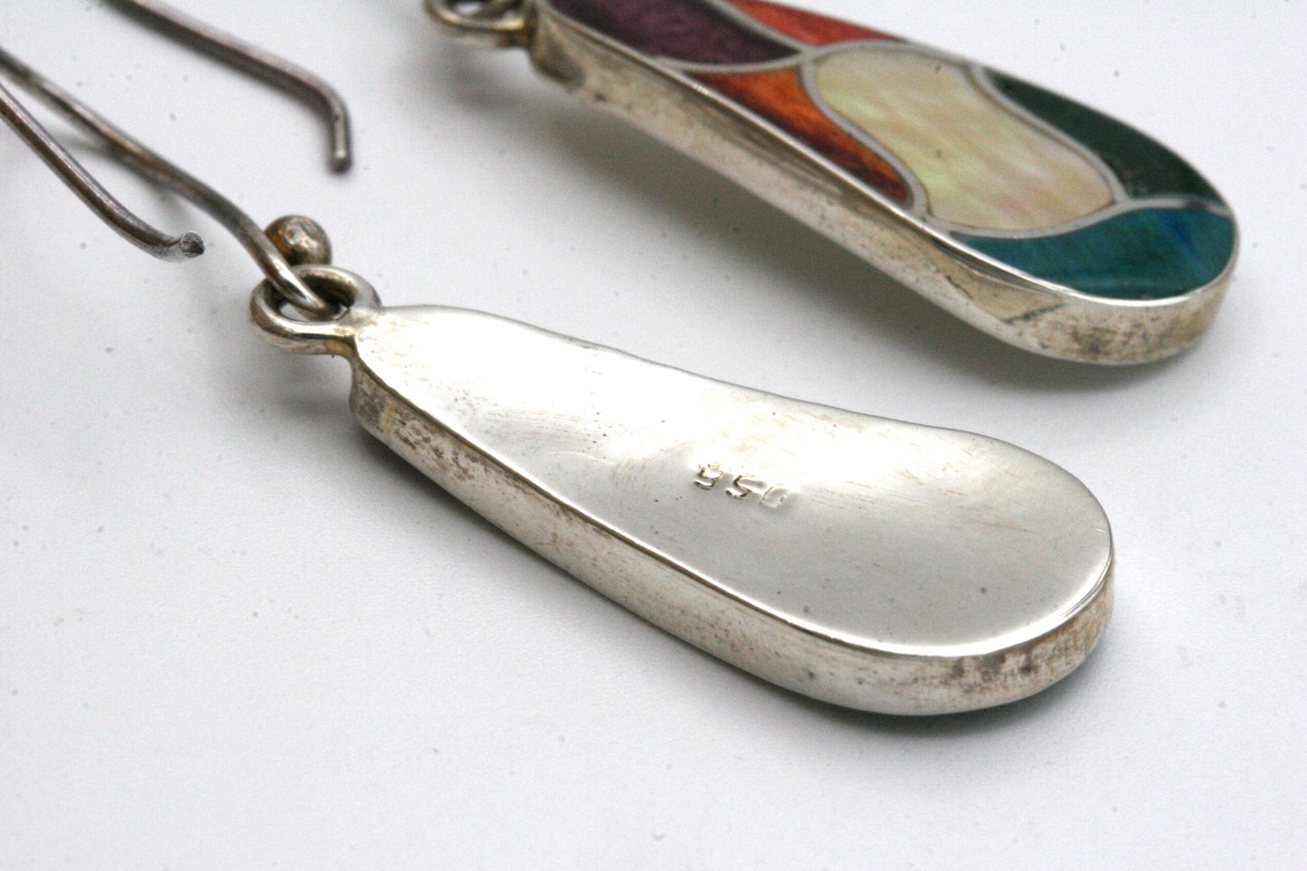 Colorful Wavy Stone Inlay Earrings