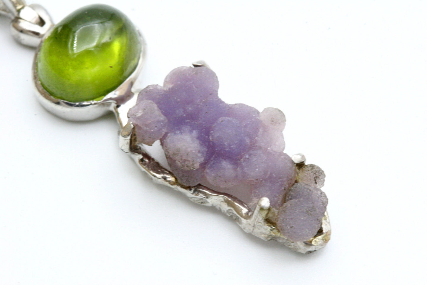 Grape Chalcedony with Vesuvianite Pendant