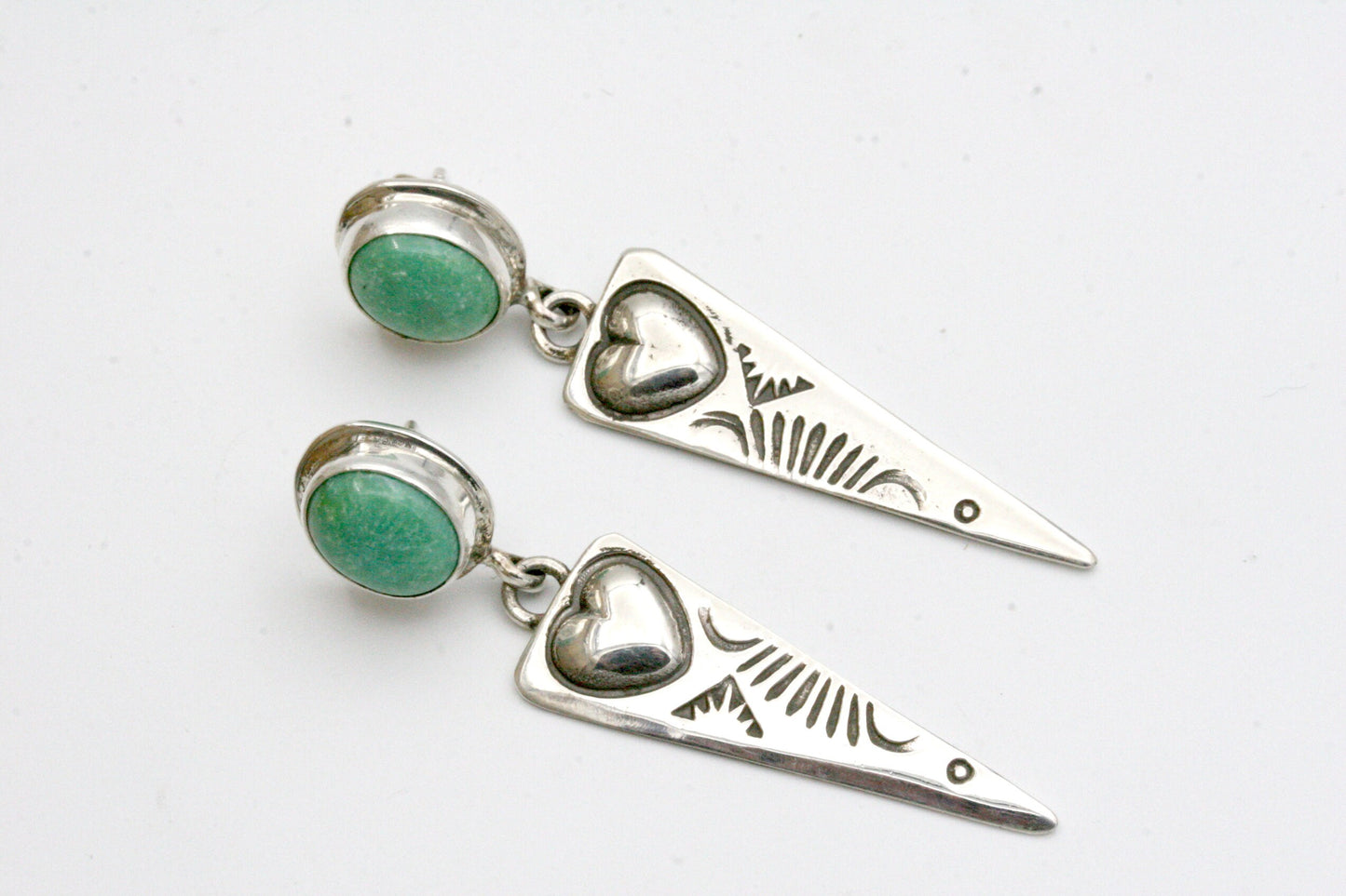 Sterling Silver and Turquoise Earrings by Dakota T. WIllie