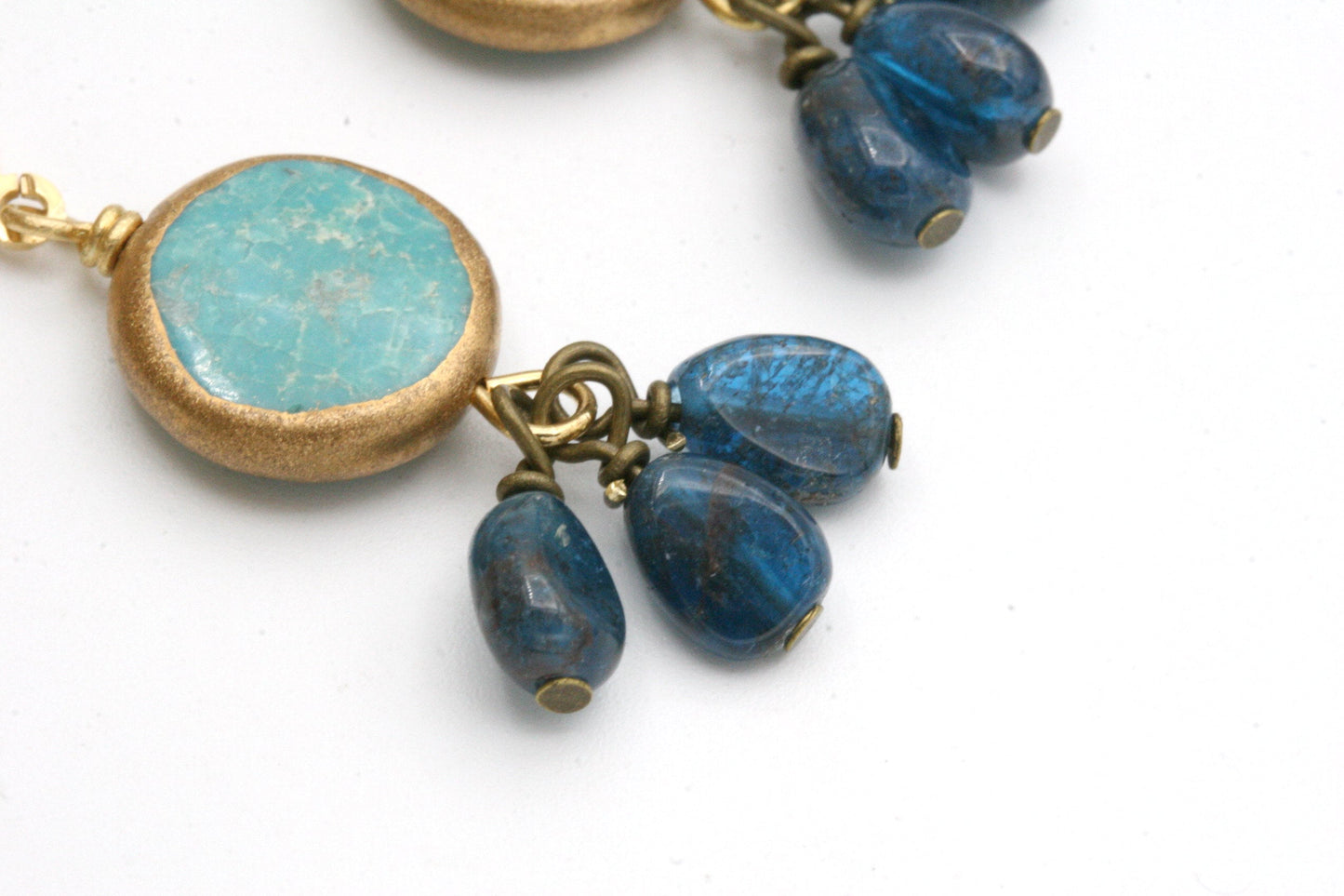 Turquoise and Apatite Drop Earrings