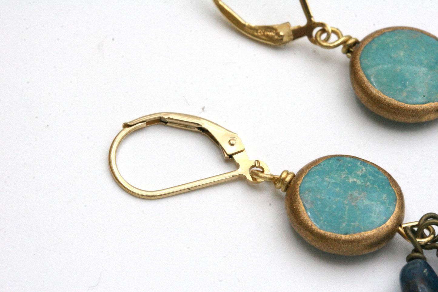 Turquoise and Apatite Drop Earrings