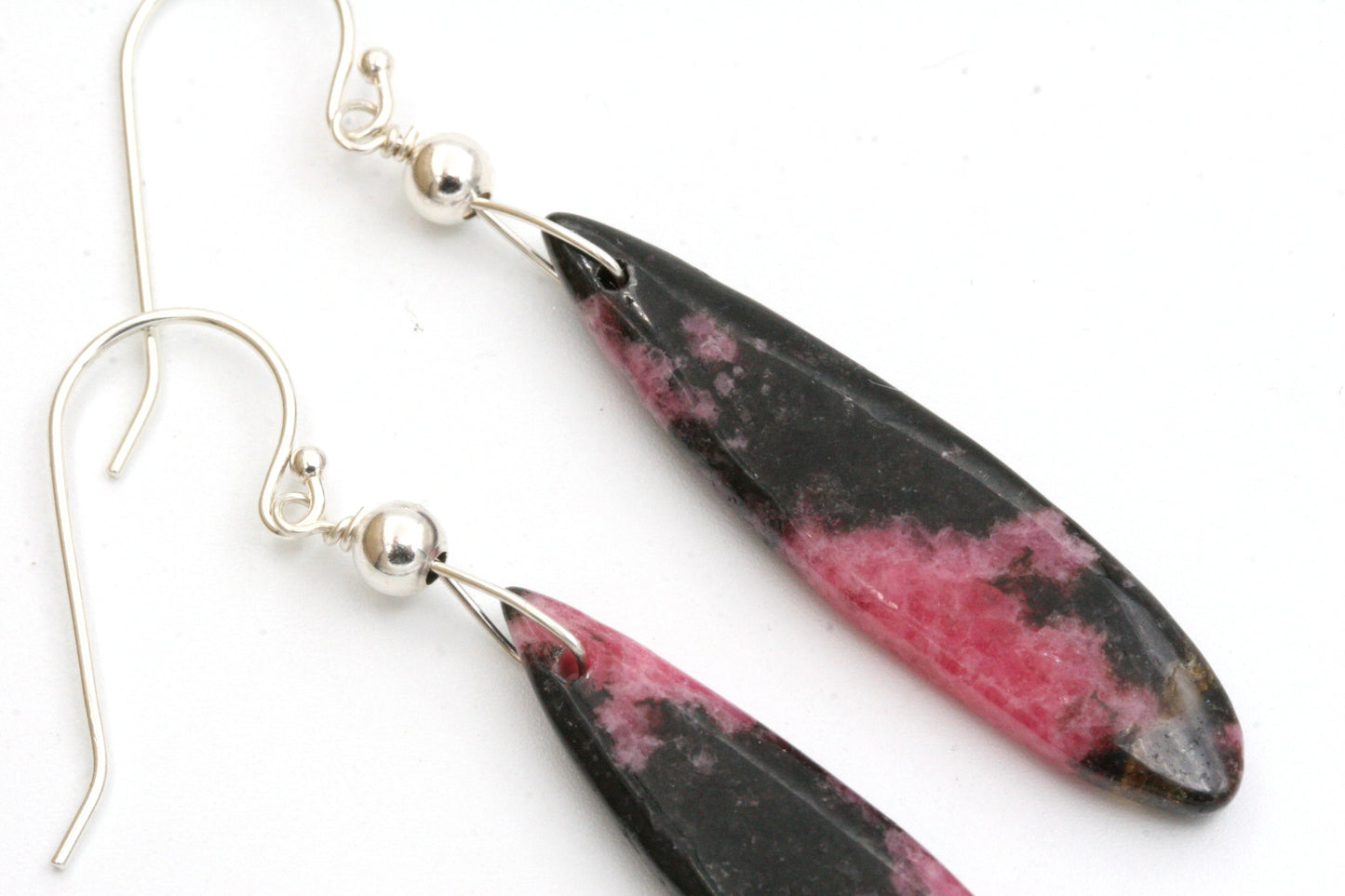 Rhodonite Earrings with Sterling Silver