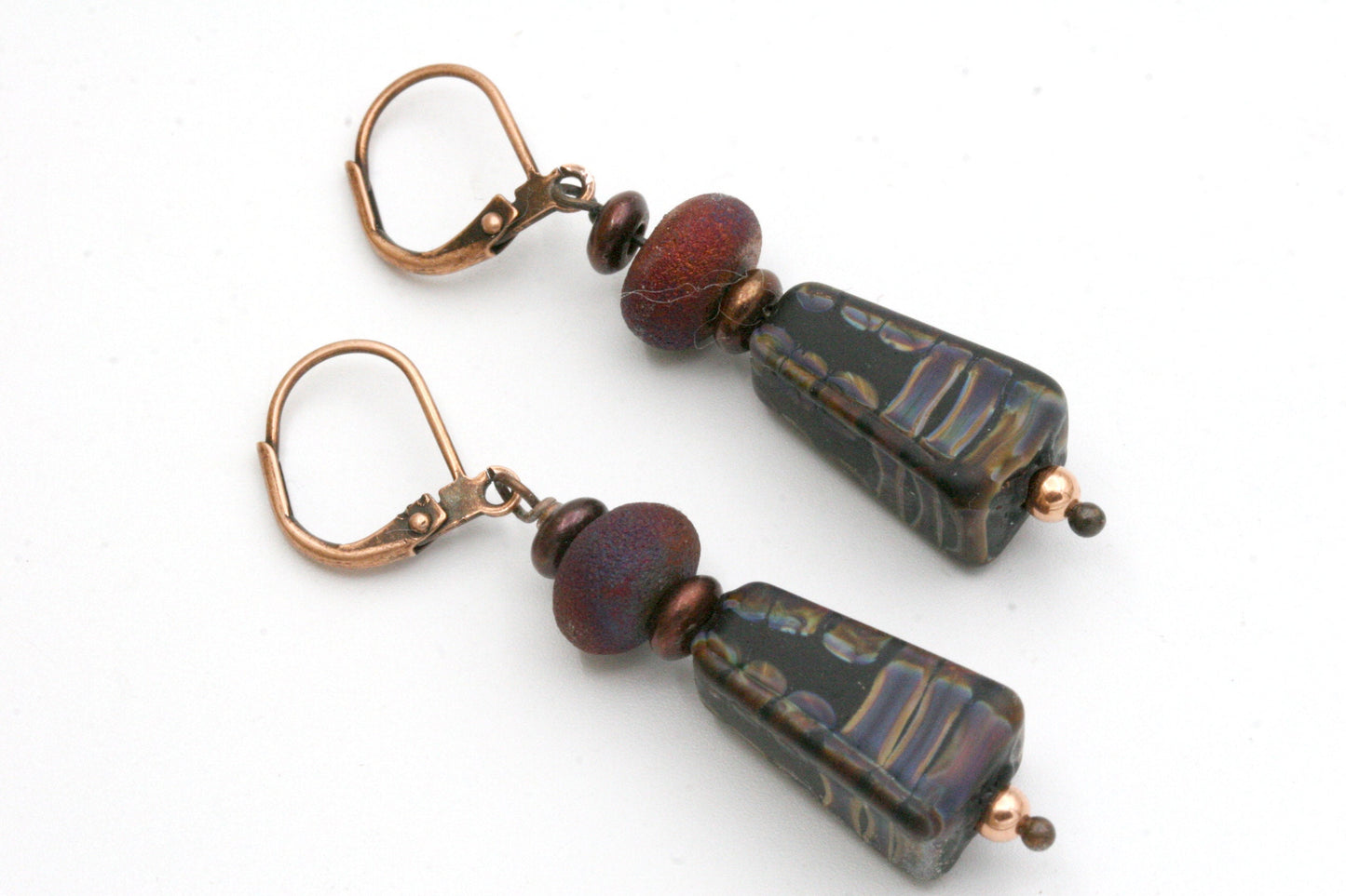 Desert Sunset Lampwork glass bead earrings