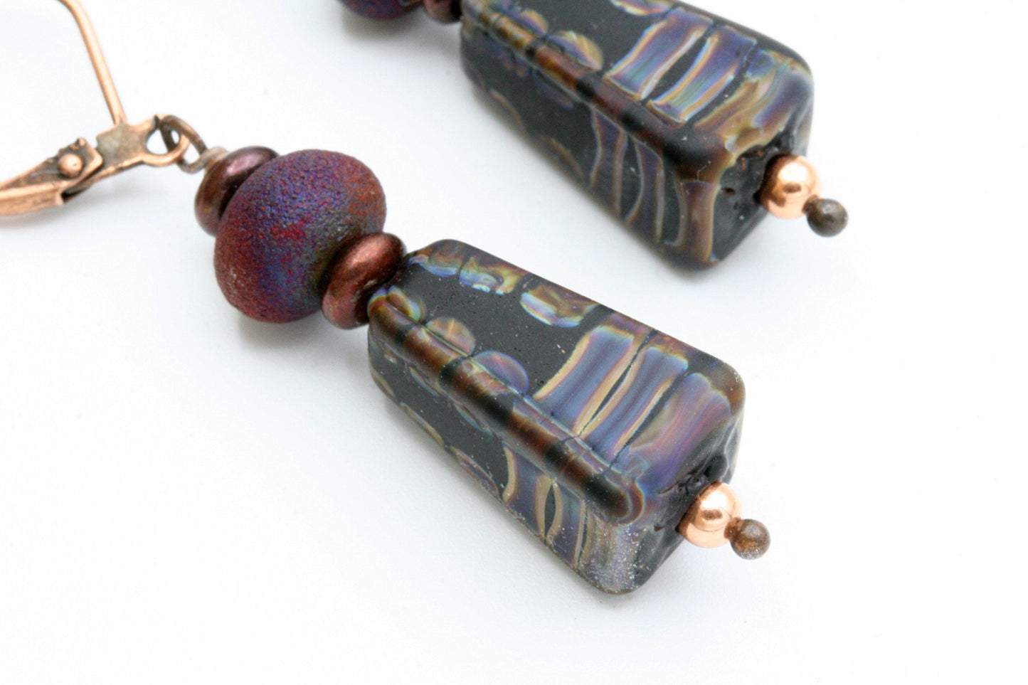 Desert Sunset Lampwork glass bead earrings
