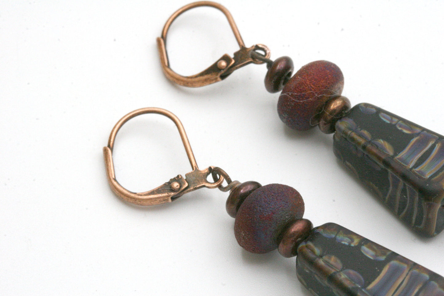 Desert Sunset Lampwork glass bead earrings