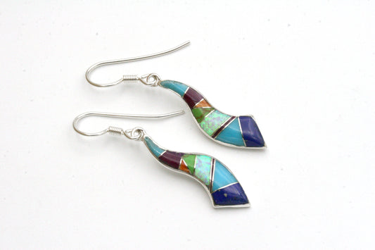 Inlay Colorful Wave Earrings