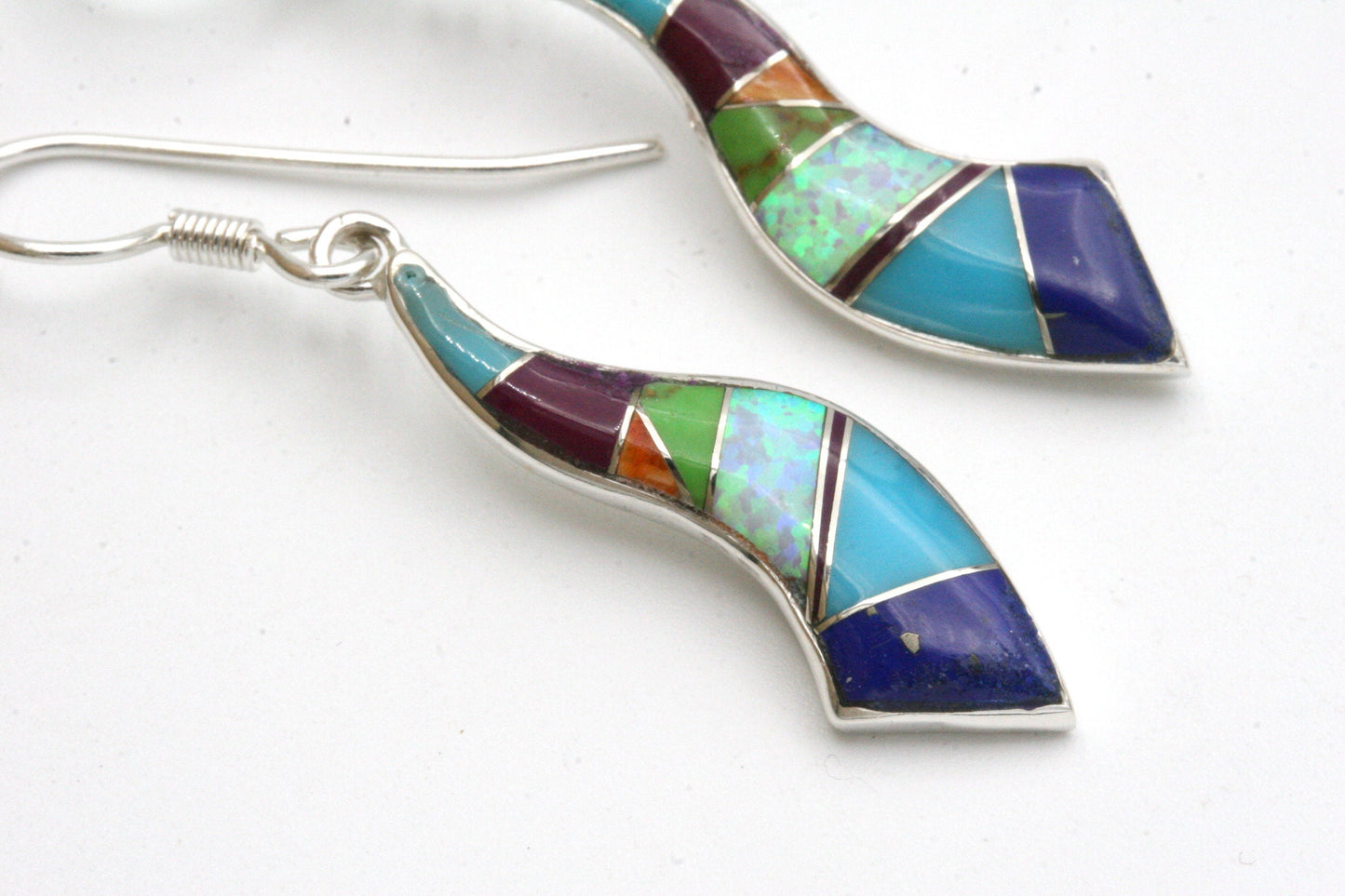Inlay Colorful Wave Earrings