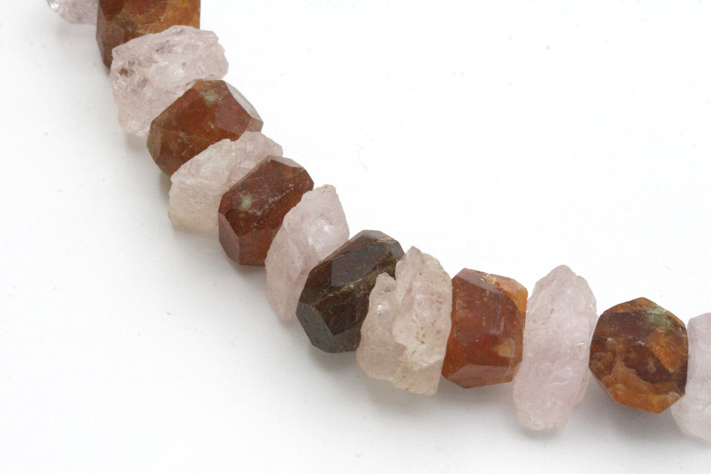 Chunky Spessartine Garnet and Morganite Necklace