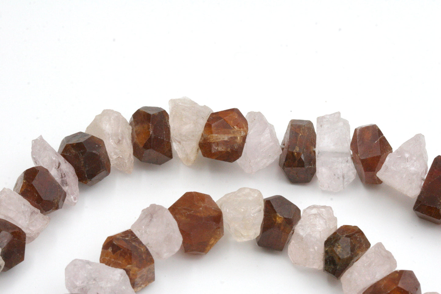 Chunky Spessartine Garnet and Morganite Necklace