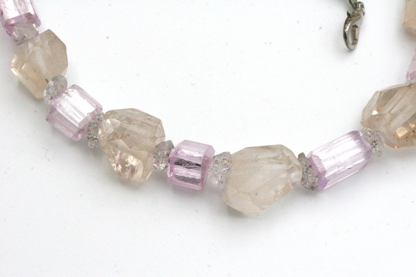 Kunzite Herkimer Diamond and Danburite Necklace