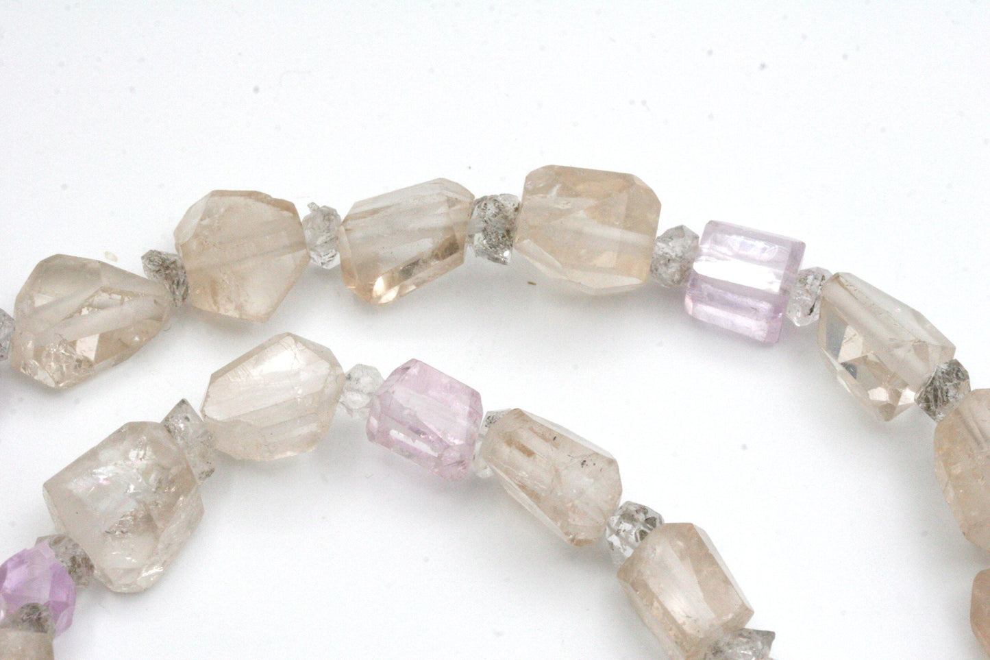 Kunzite Herkimer Diamond and Danburite Necklace