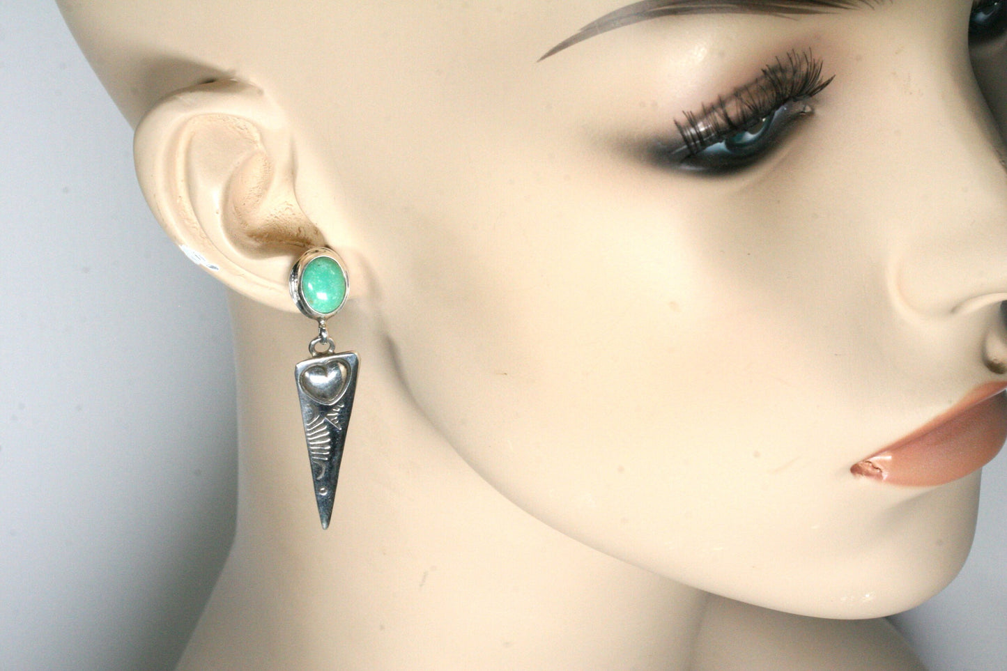 Sterling Silver and Turquoise Earrings by Dakota T. WIllie