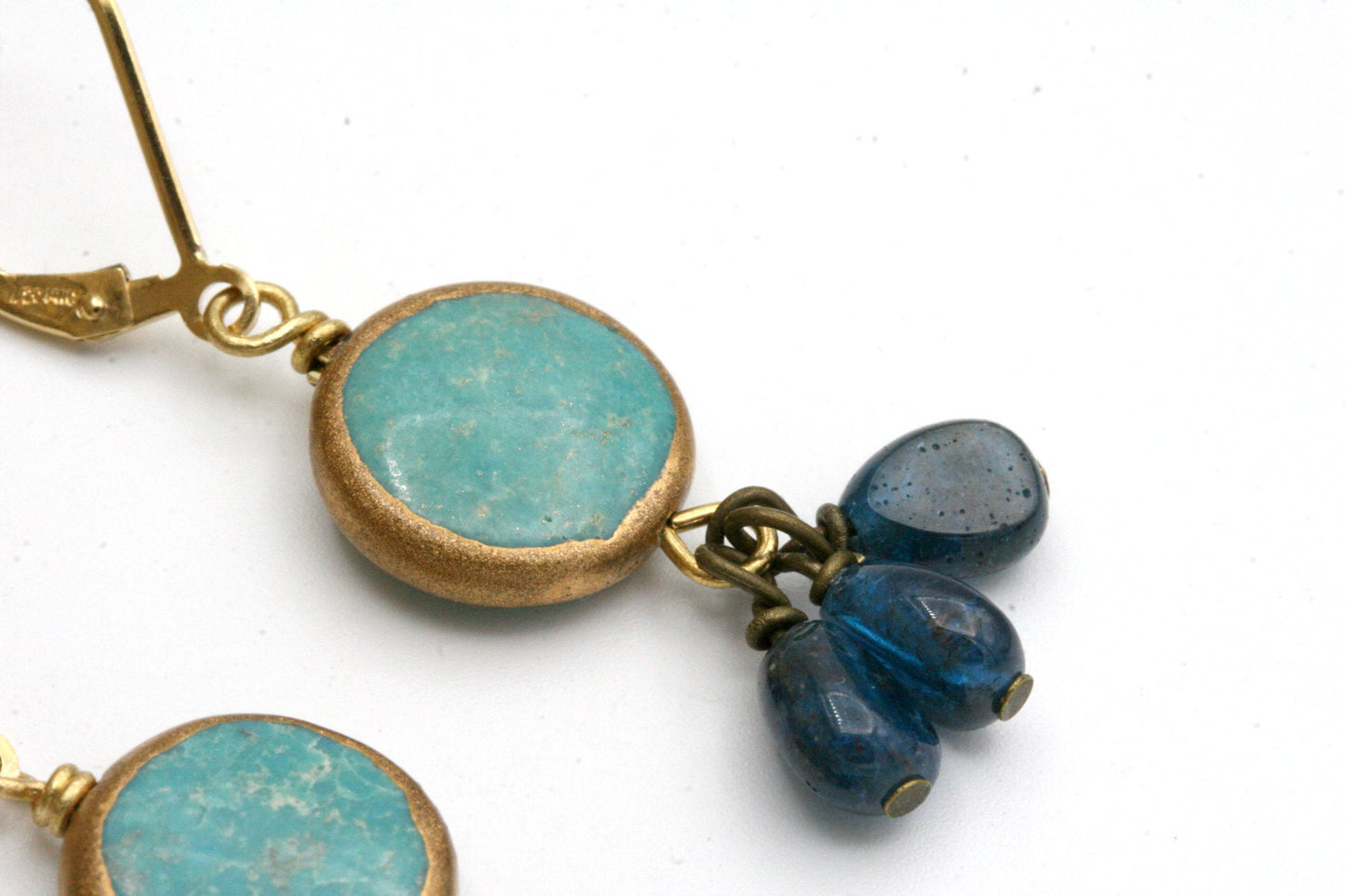 Turquoise and Apatite Drop Earrings