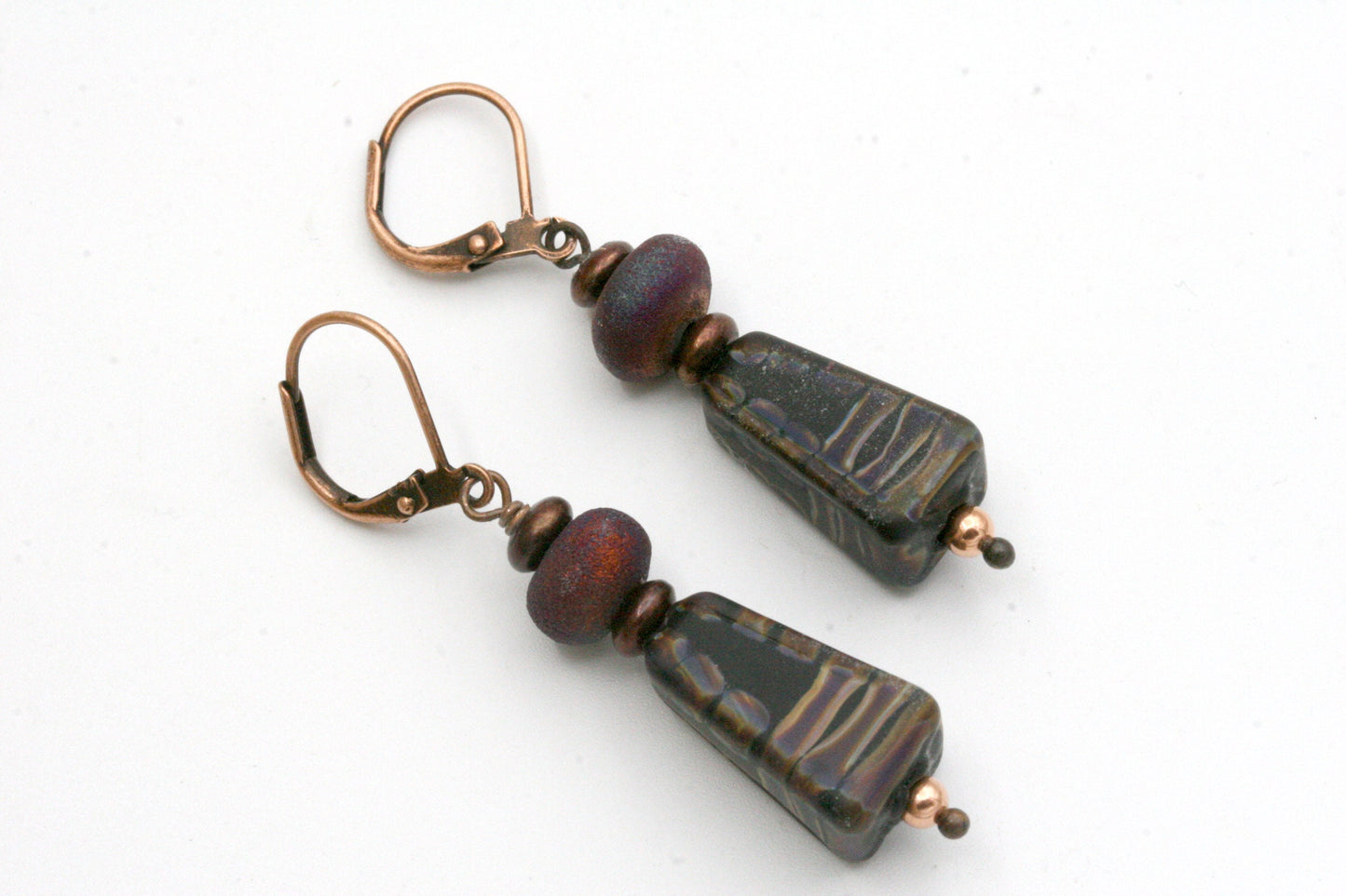 Desert Sunset Lampwork glass bead earrings