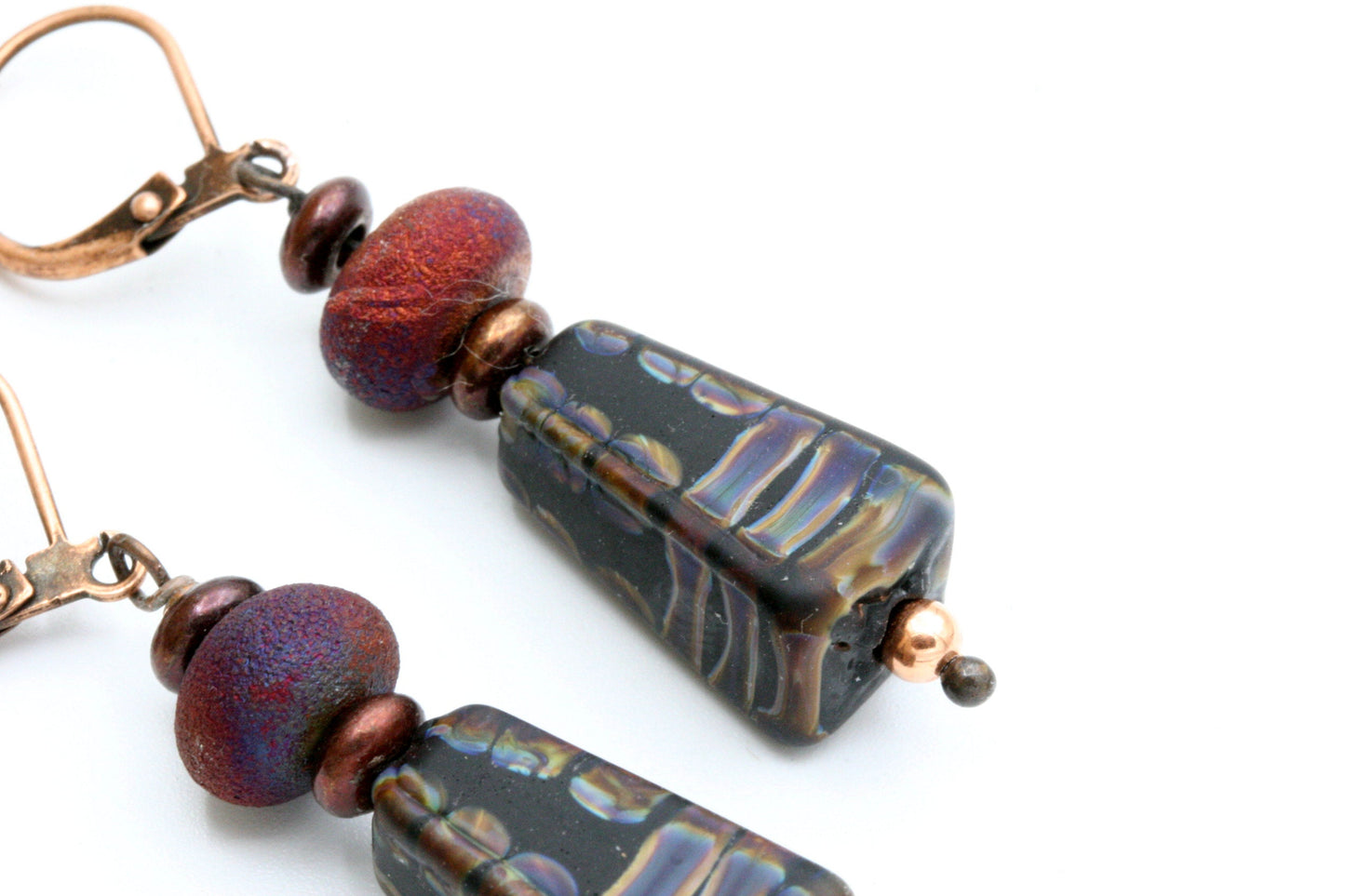 Desert Sunset Lampwork glass bead earrings