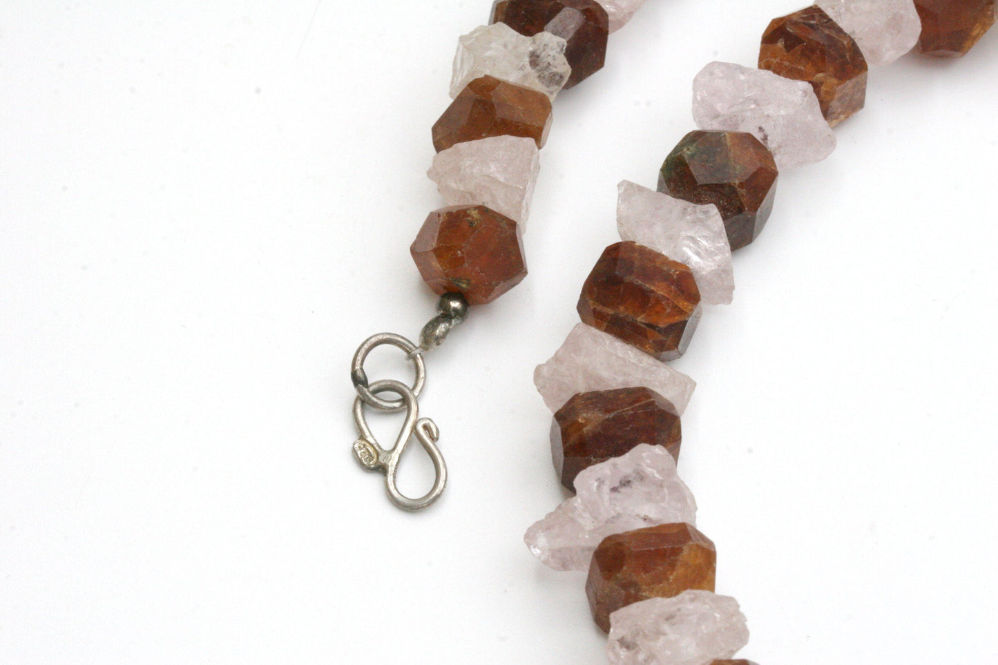 Chunky Spessartine Garnet and Morganite Necklace