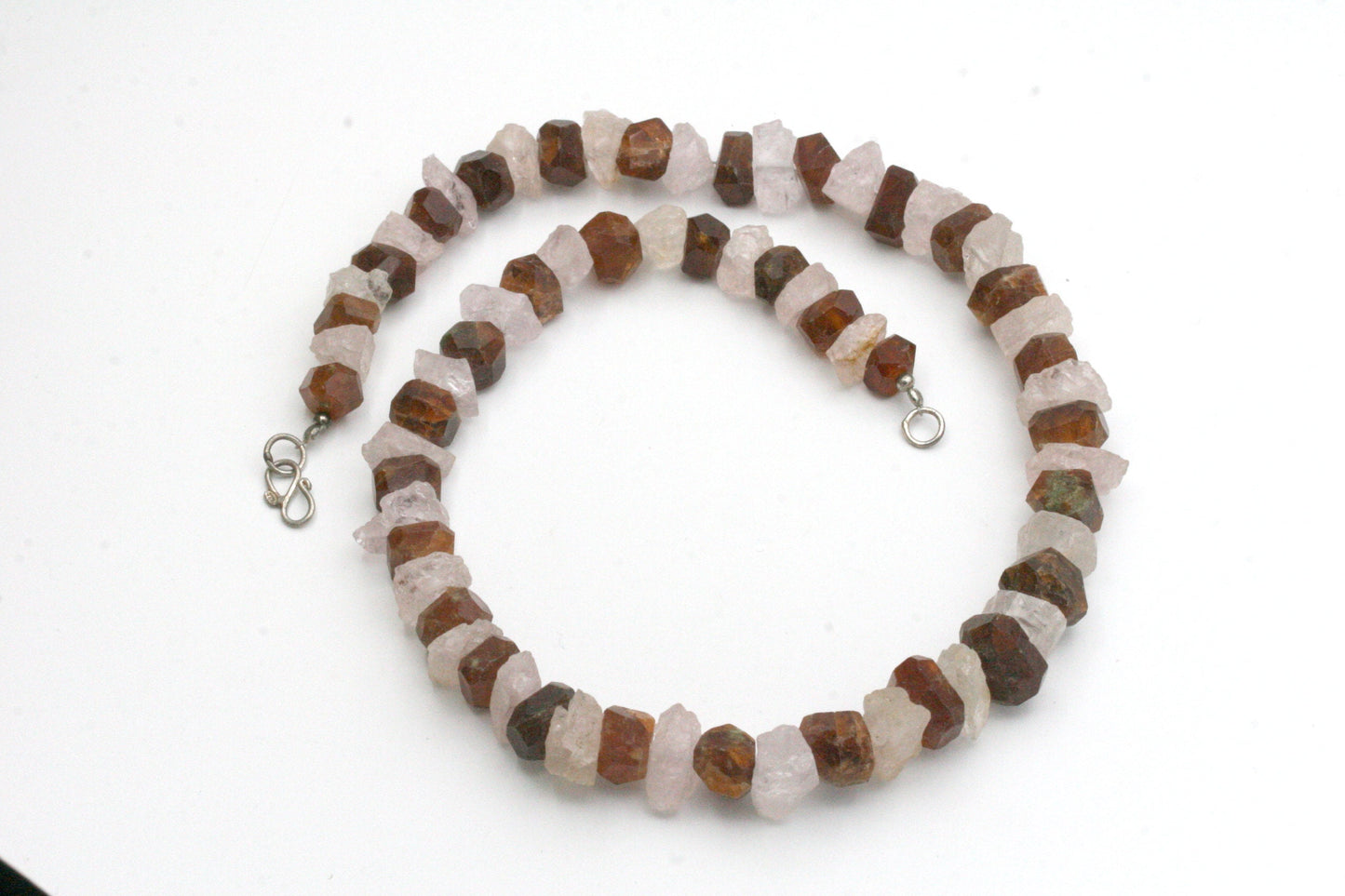 Chunky Spessartine Garnet and Morganite Necklace