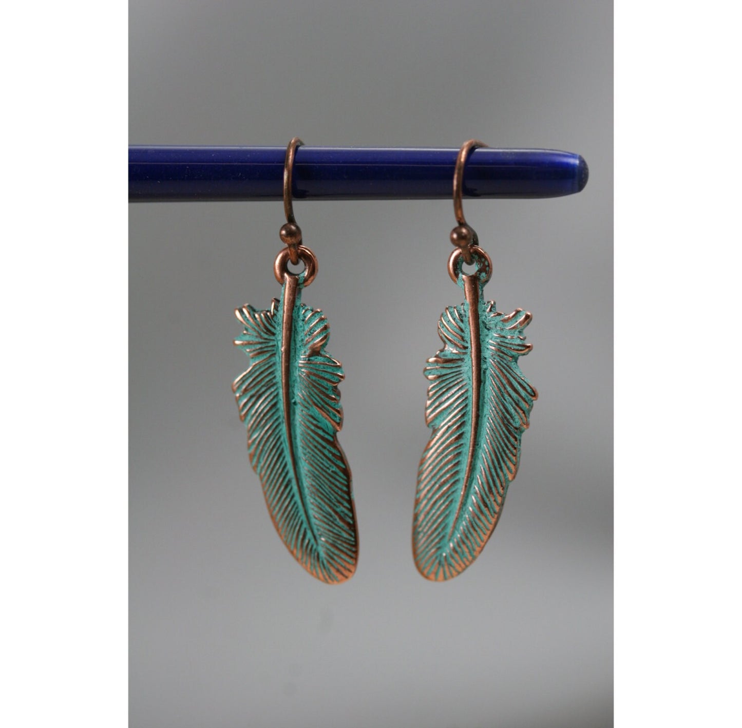 Bronze Feather Earrings