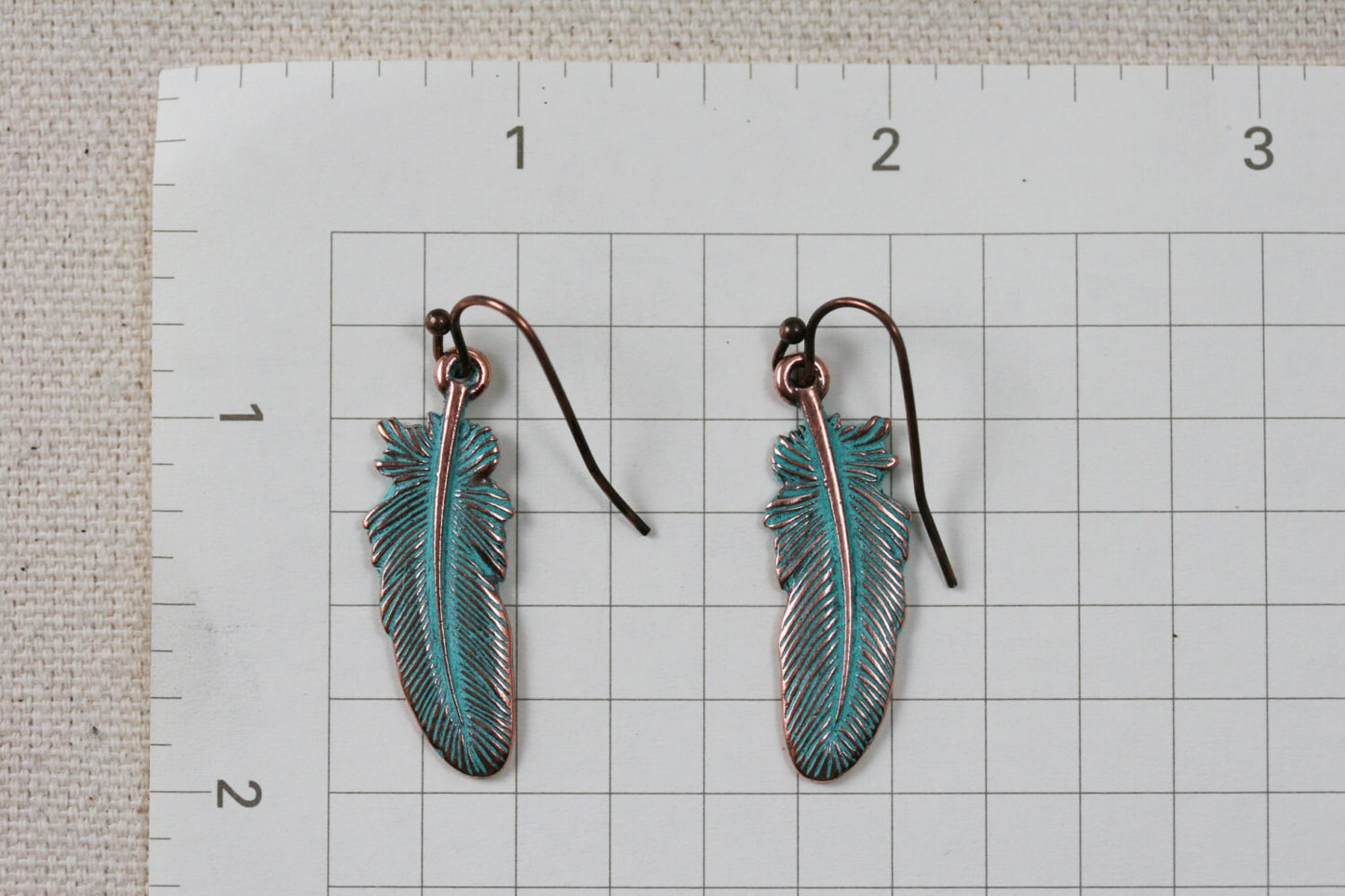 Bronze Feather Earrings
