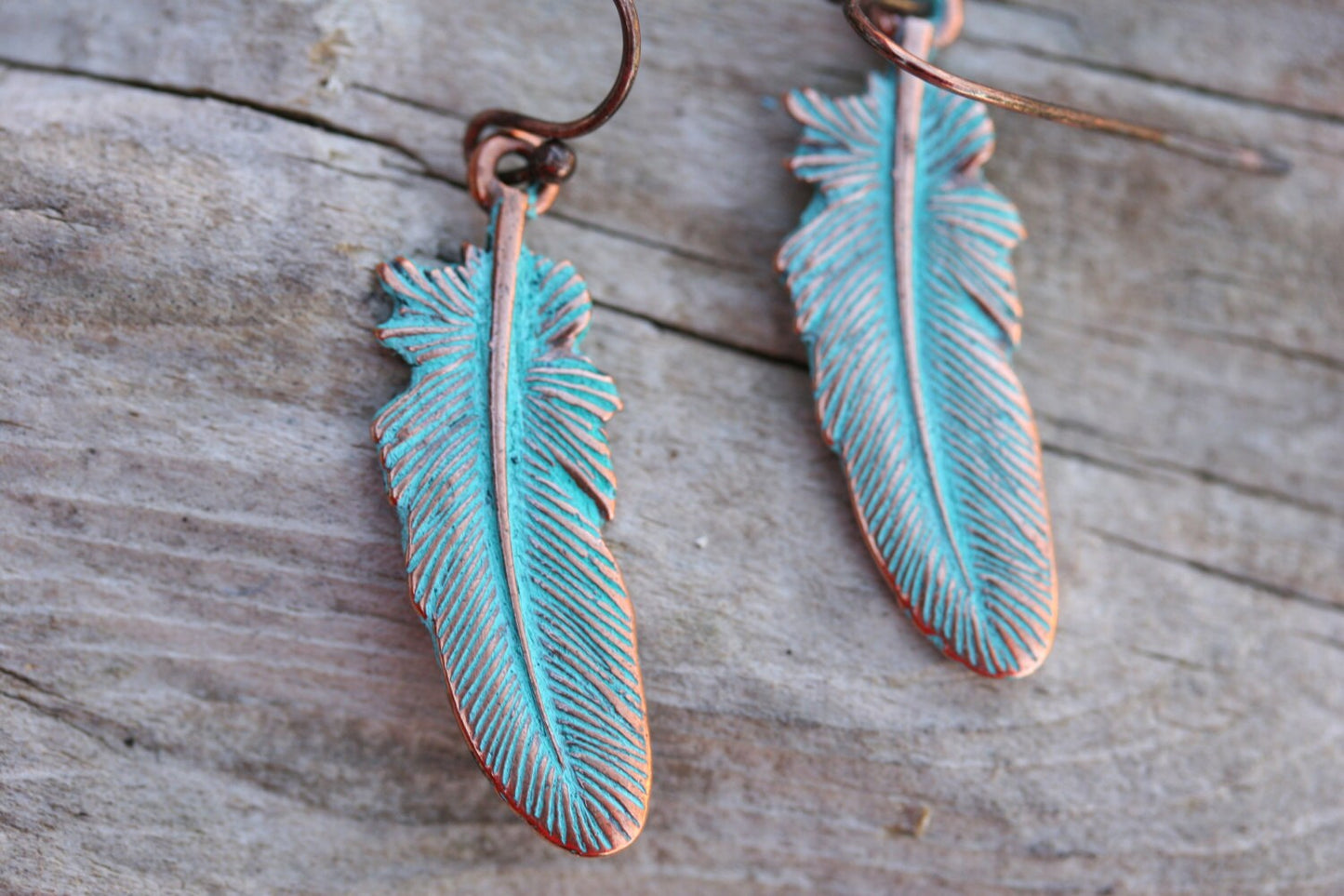 Bronze Feather Earrings