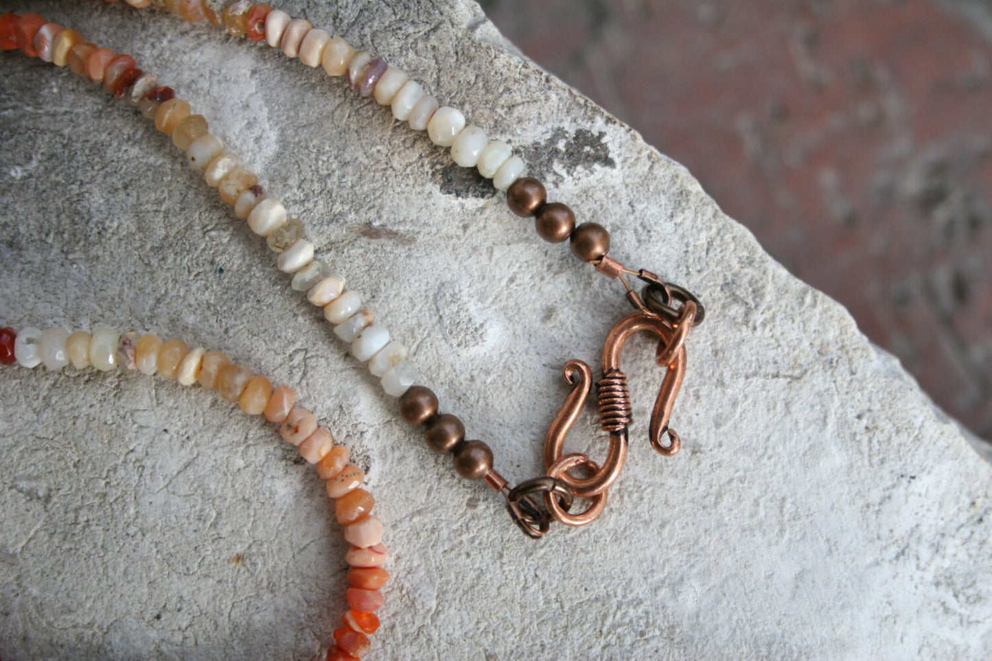 Fire Opal Necklace with Turquoise
